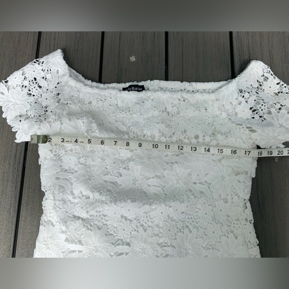 SIZE L lace Off The Shoulder Slit Hem Dress (never worn) - Picture 5 of 5
